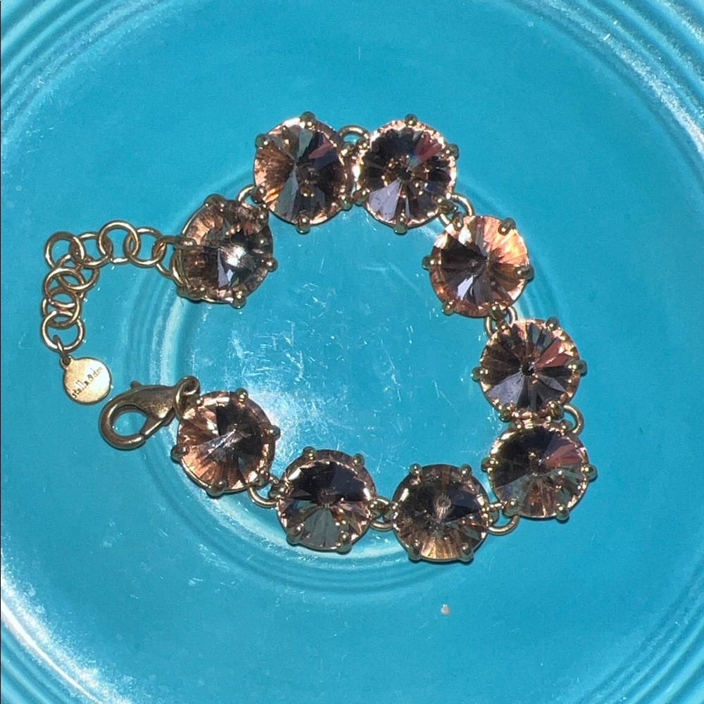 Stella & Dot Champagne Pink Rivoli Gold Bracelet